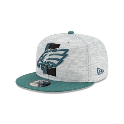 Green Philadelphia Eagles Hat - New Era NFL Official NFL Training 9FIFTY Snapback Caps USA0298431